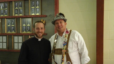 Council Chaplain Fr David Johnston and Fraternal Advisor Dan Gimpel having a great time